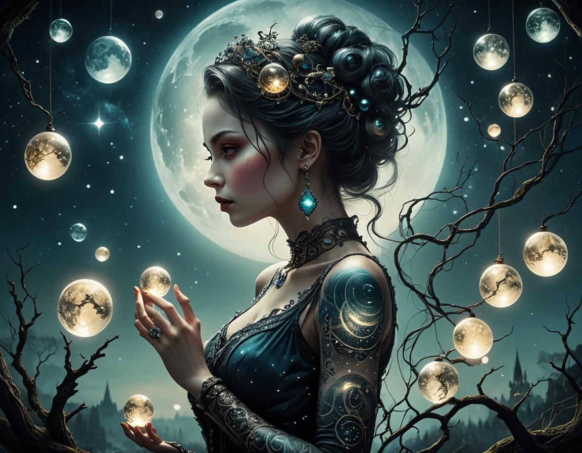 Moon Maiden - AI Generated Artwork - NightCafe Creator