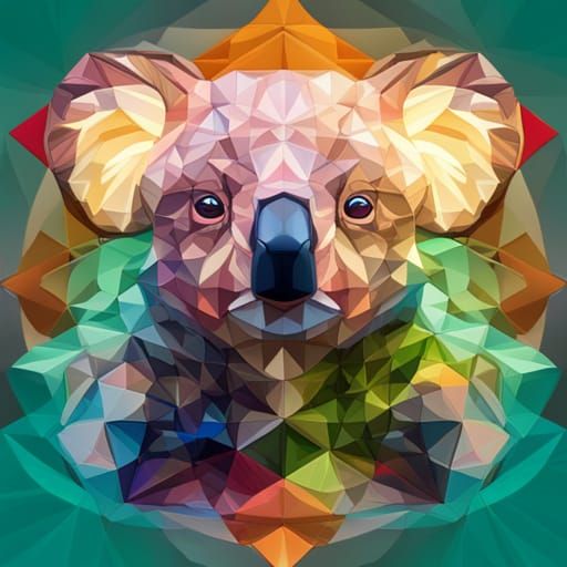 colourful geometric Koala  by @Night owl
