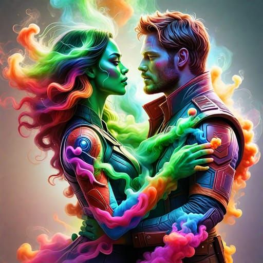Starlord and Gamora Fanart