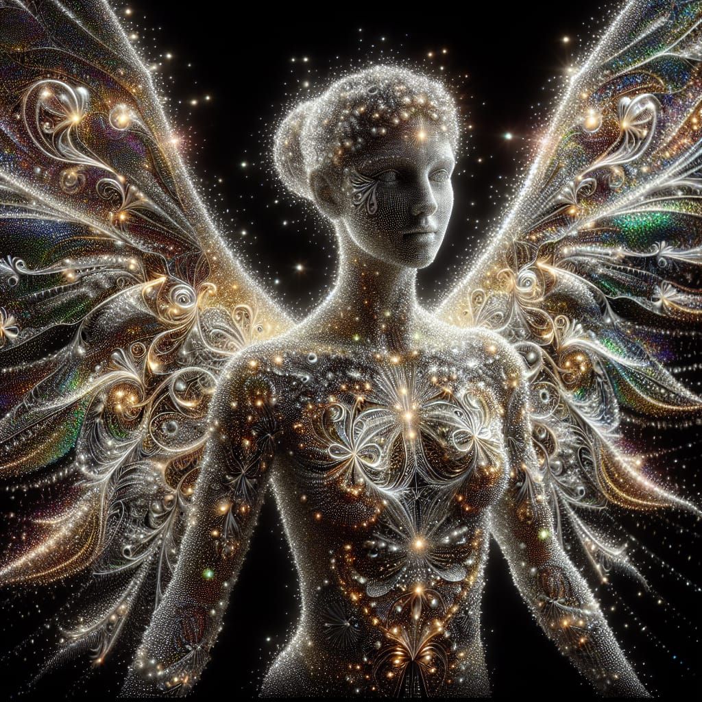 Silver Stardust Angel Animated