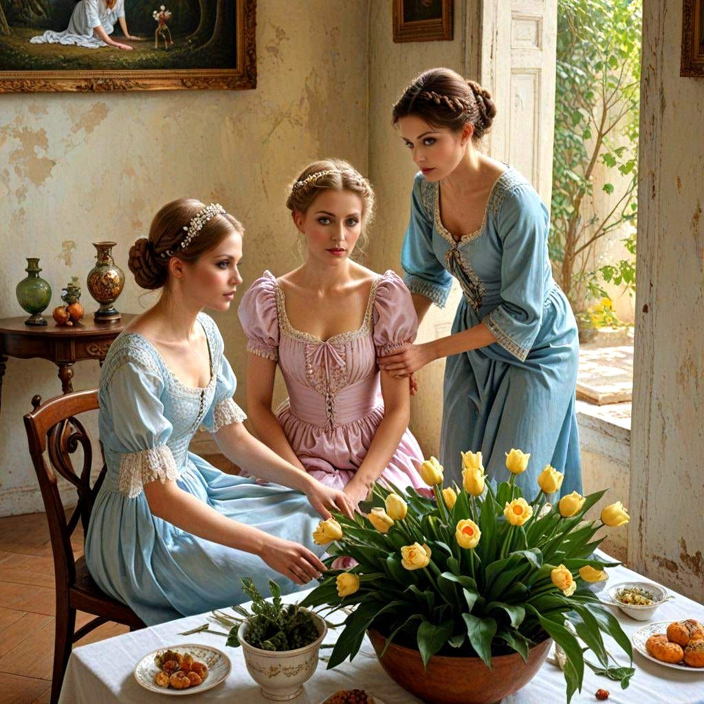 Women of Elegance in Detailed Color Portrait Style