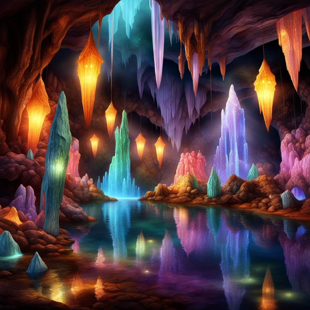 A huge crystal cave