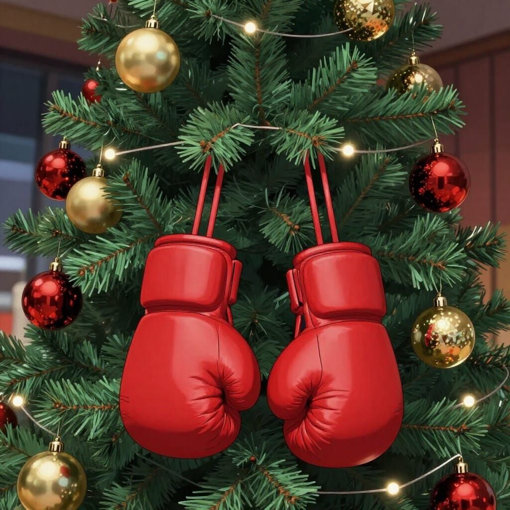 Anime Christmas Tree with Boxing Gloves