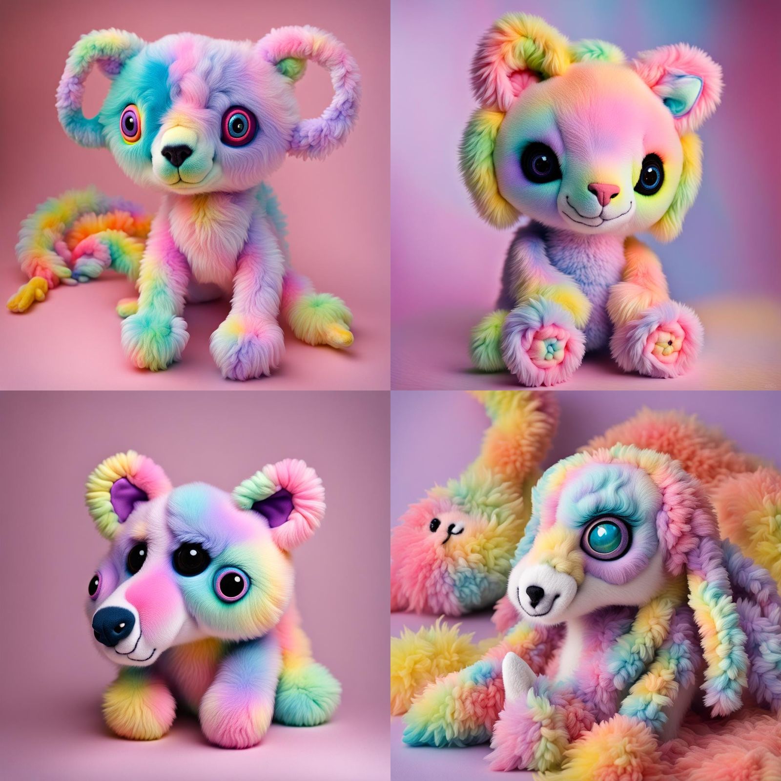 pastel weird animal plush by Lisa Frank; Stuffed toy, highly...