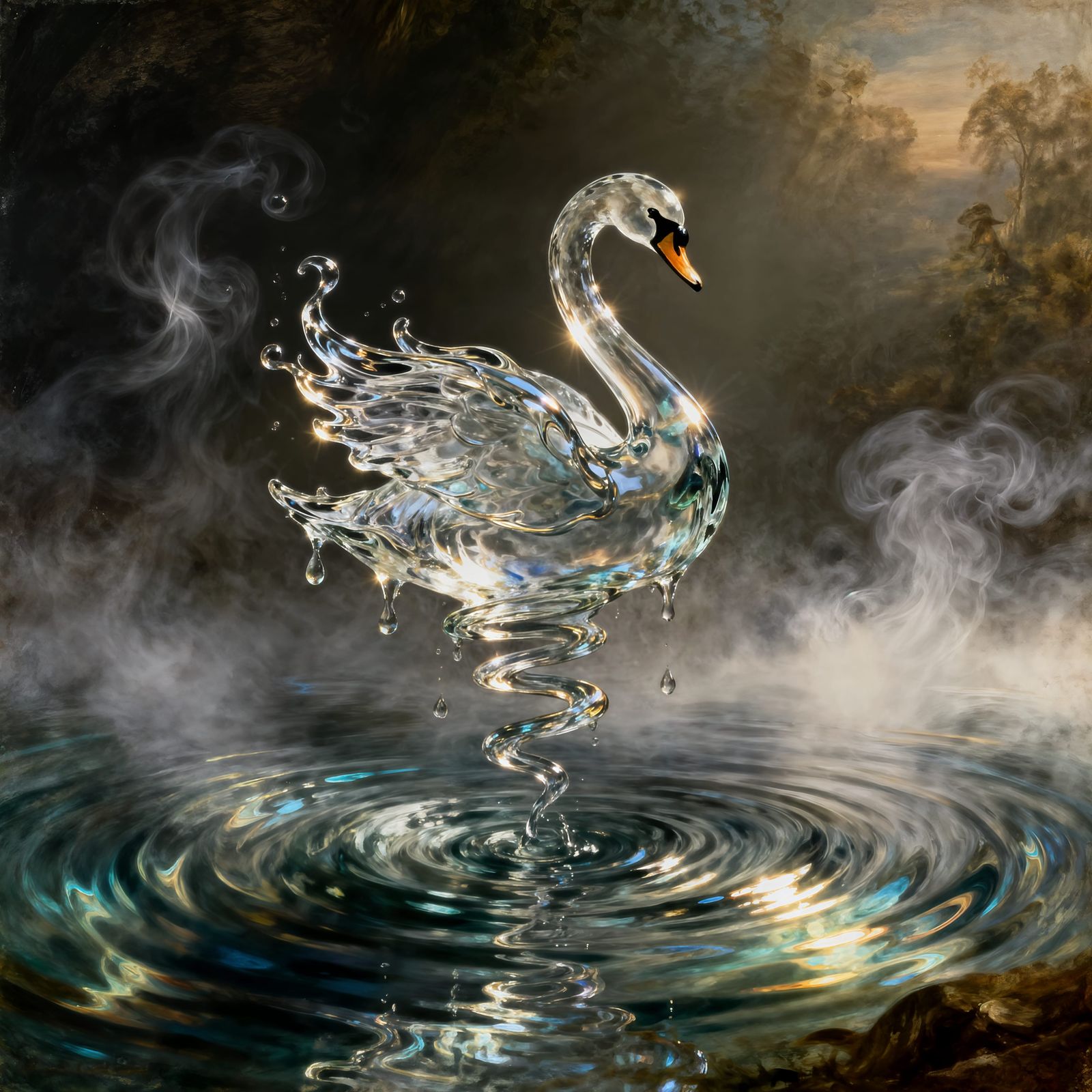 A Swirling Swan Rises  by @Mormookiee