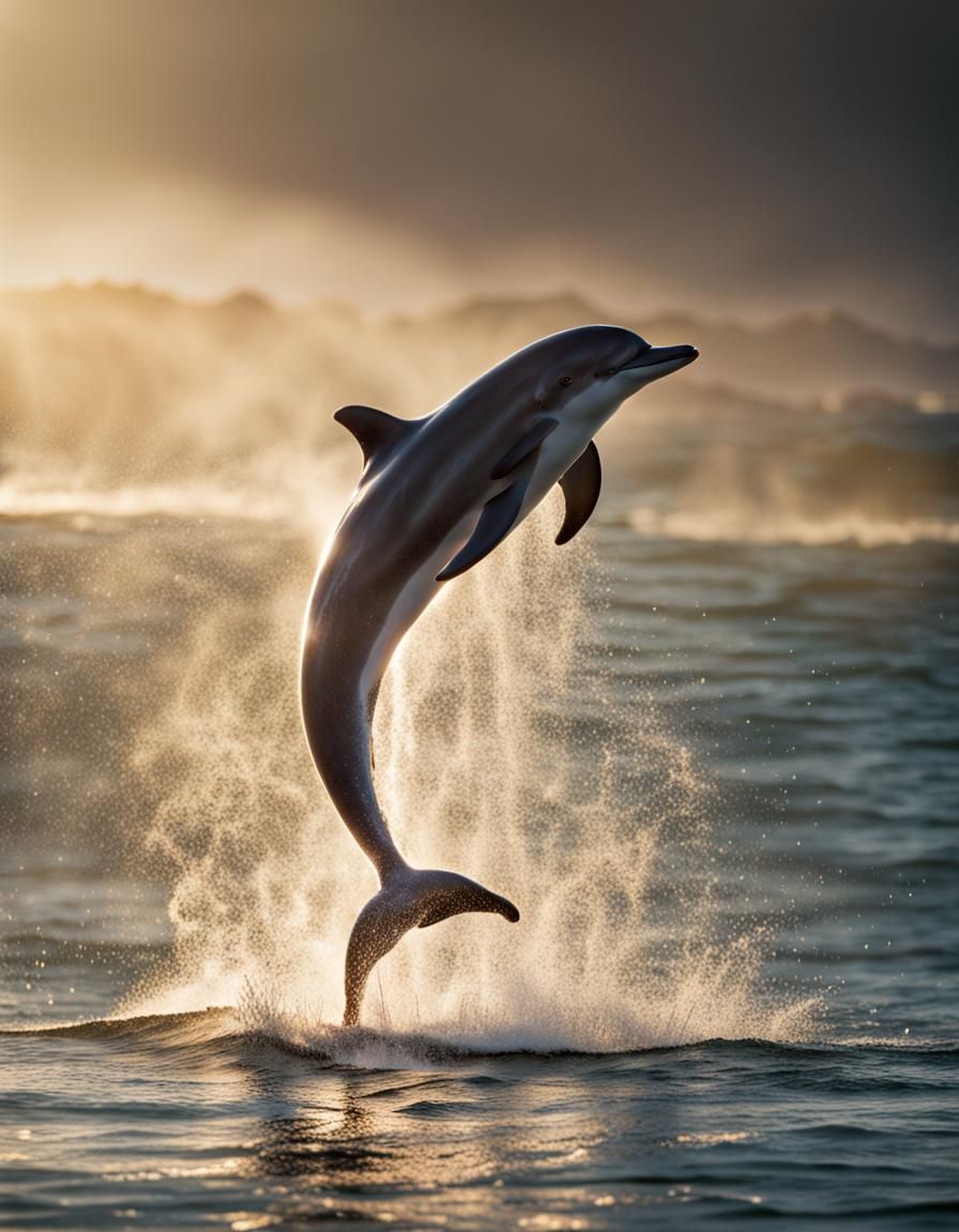 Leaping dolphin.  by @Austen Redman
