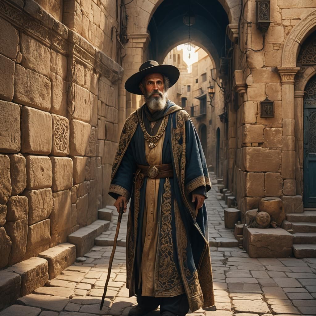 Jerusalem Jewish Man in Ornate Robes