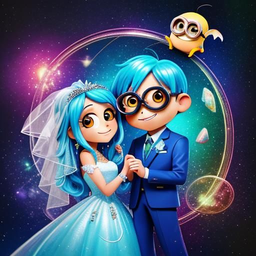 Minions' Wedding: A Cosmic Celebration in Astral Art