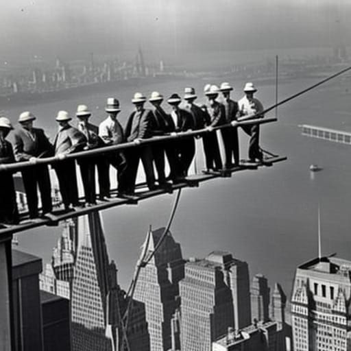lunch atop a skyscraper photo 1932, eleven workers sitting on a steel