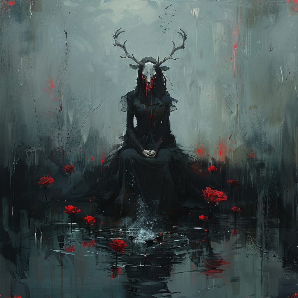 Deer Lady of the Woods - Autumn Dryad  by @JavilWoo