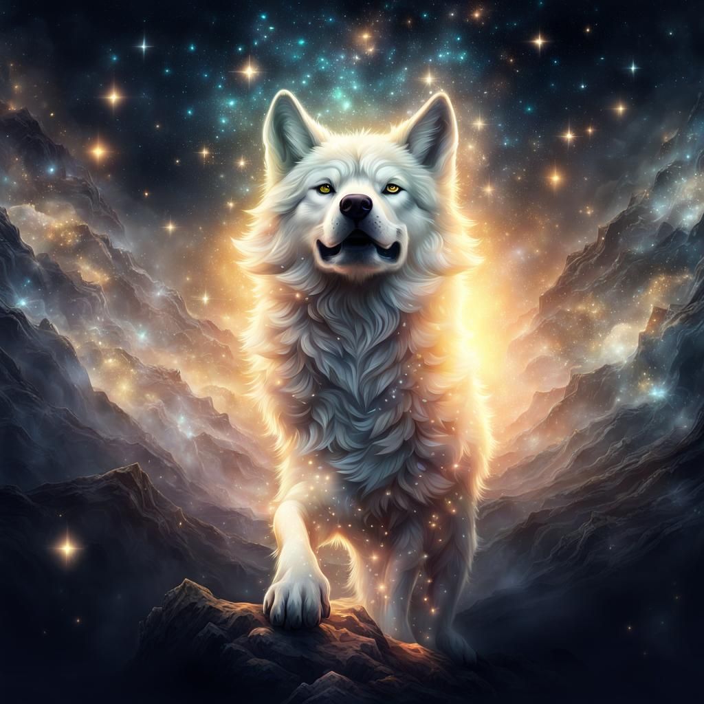 Alpha Wolf Spirit - AI Generated Artwork - NightCafe Creator