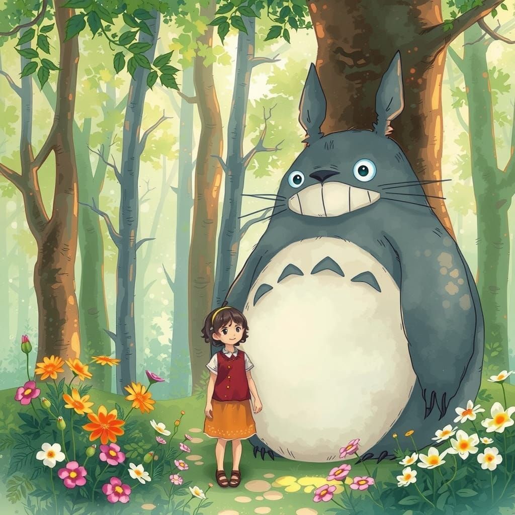 Totoro and Mei, "My Neighbor Totoro"  by @Janet Brien