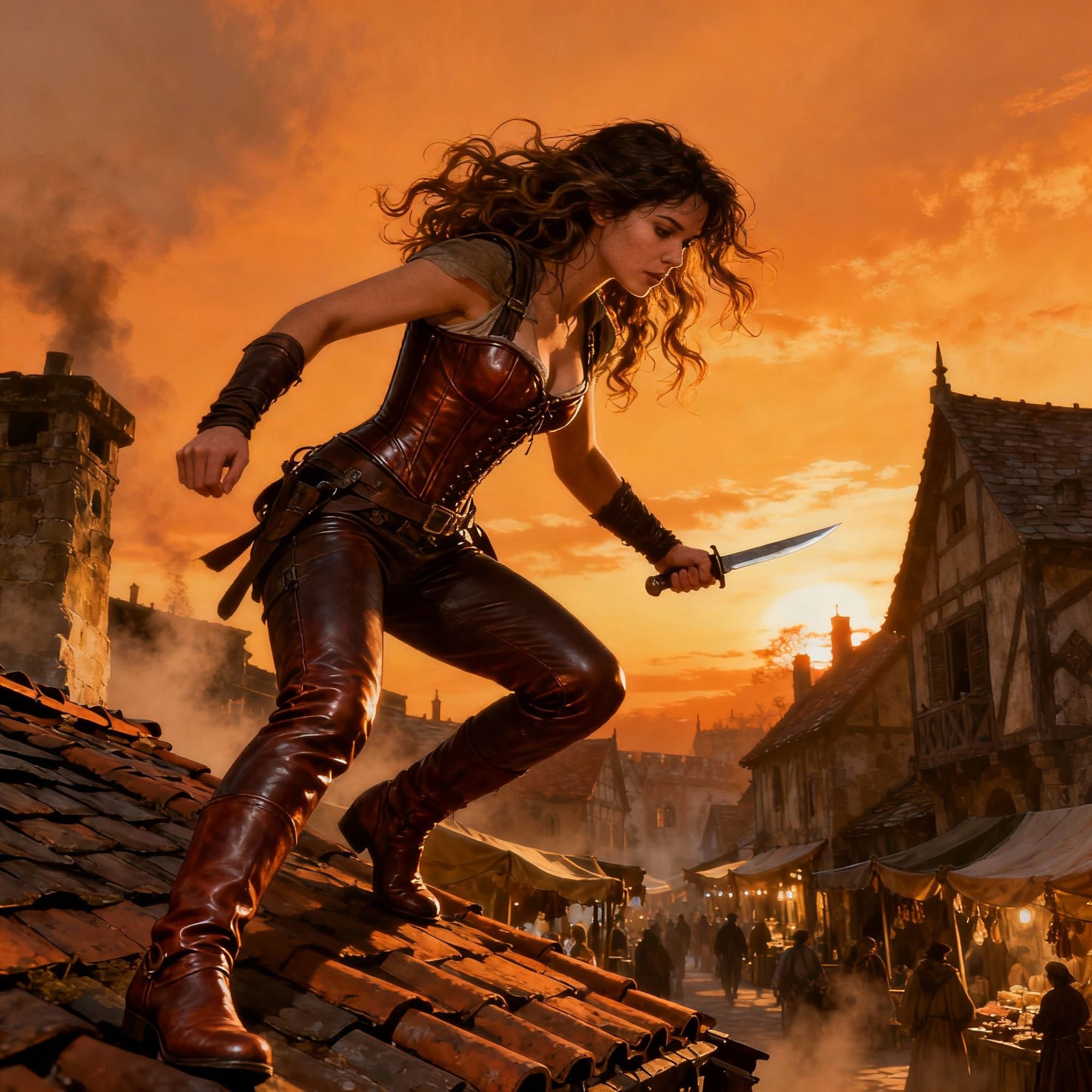 Tight leather suits her