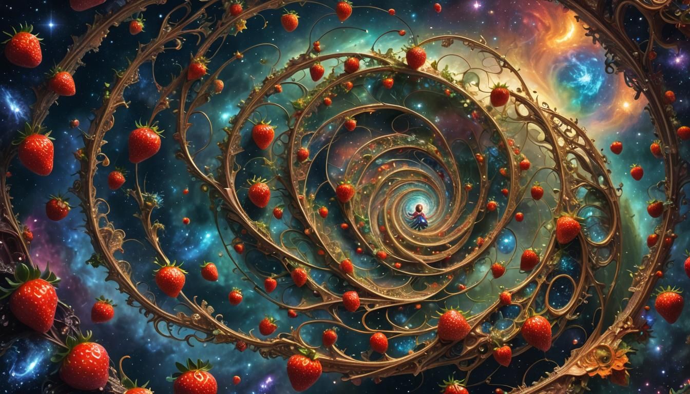 an otherworldy galaxy with Fibonacci spirals and a very small pretty ...