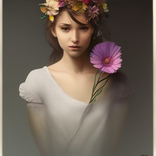 Girl with flowers in hair