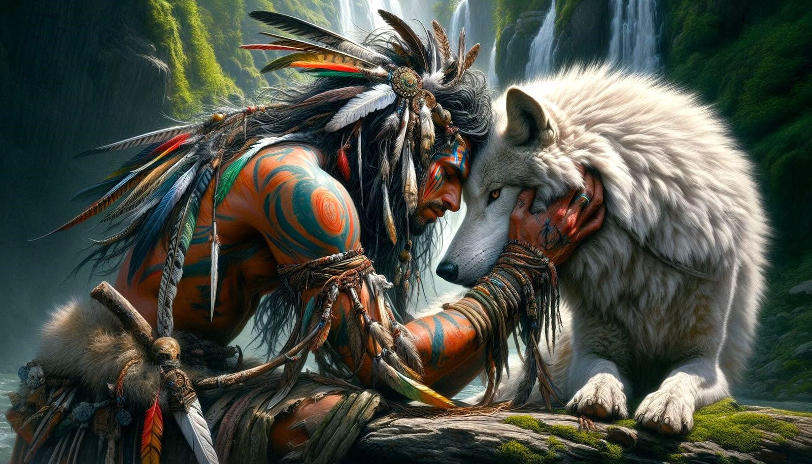 Warrior and his wolf