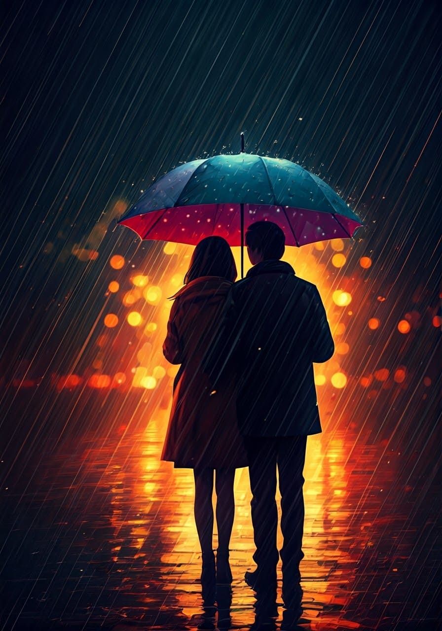 Rain is an opportunity to share an umbrella  by @morr5750