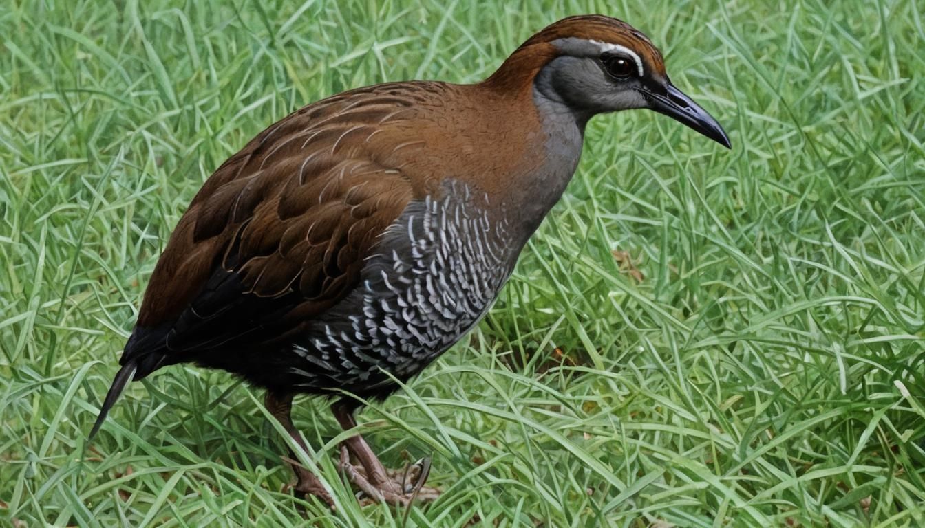 Sketch of a Guam rail bird, detailed