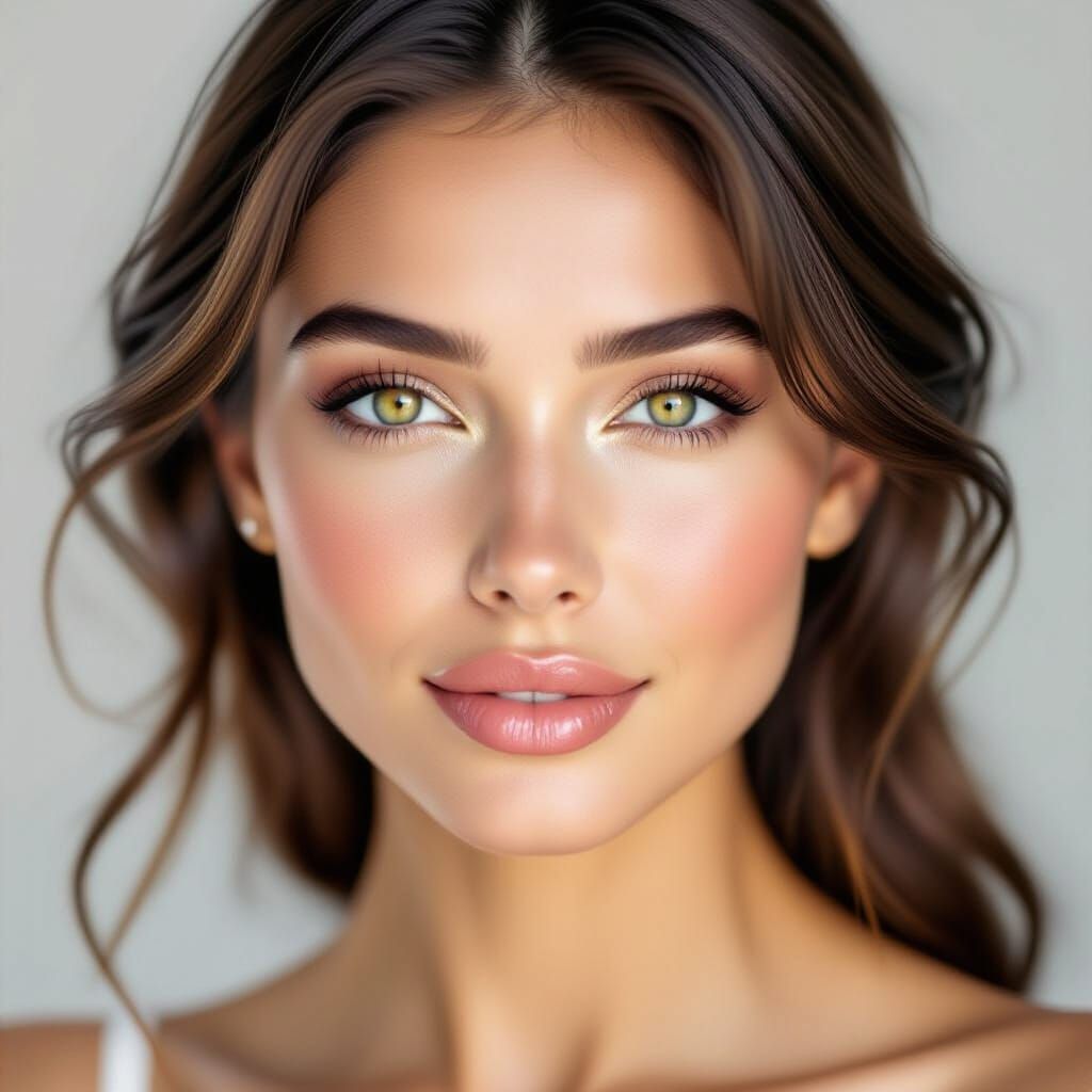 Golden Tears Flowing from Woman's Eyes