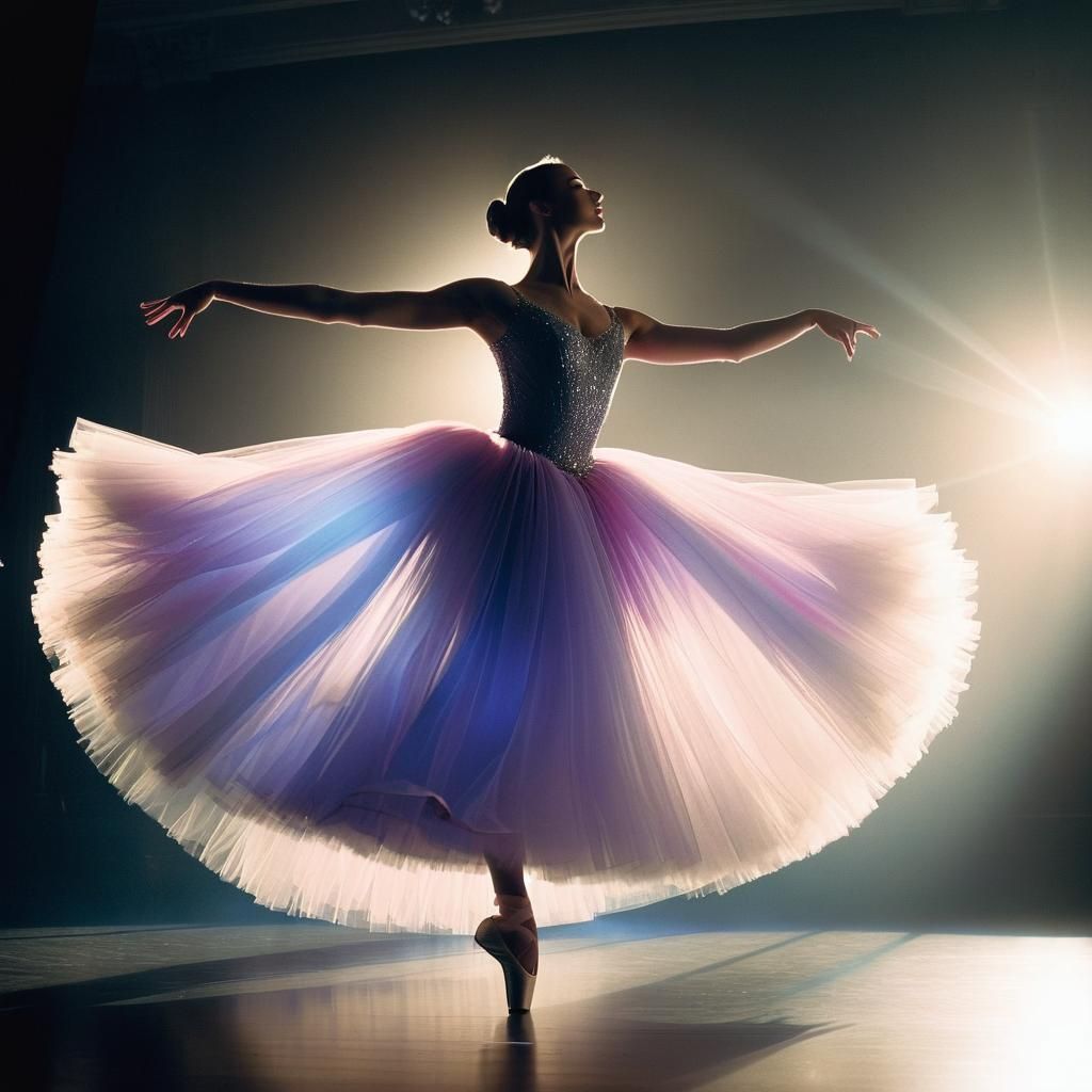 A Ballerina Wearing A Flowing Tulle Tutu