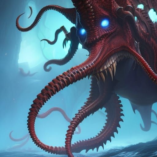 photo of a behemoth cthulhu in the ocean:: Cthulhu:: sea:: behemoth ...