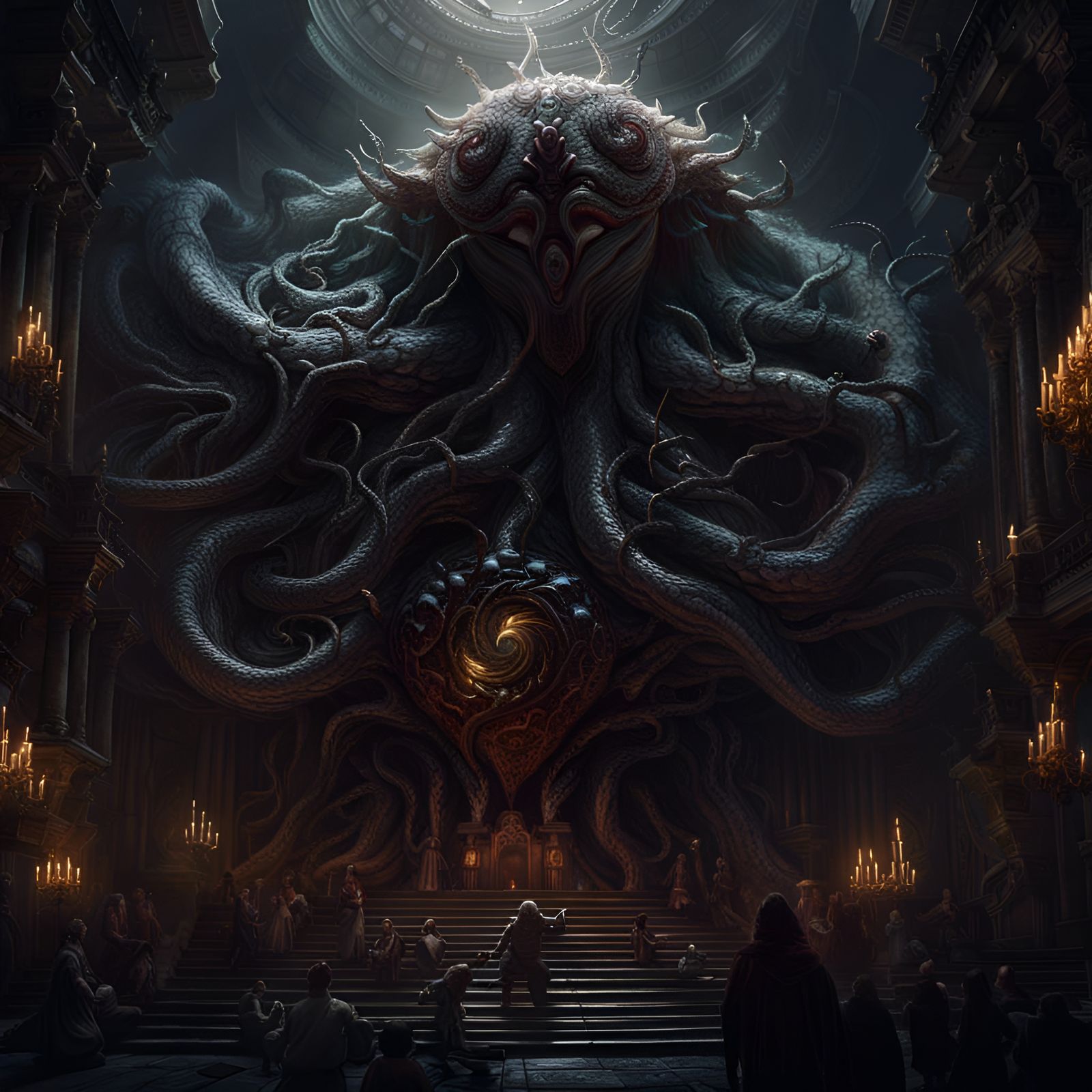 Azathoth awakens and people begin to disintegrate in his gaze! - AI ...