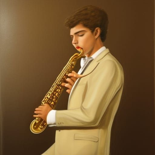 Saxophone player AI Generated Artwork NightCafe Creator