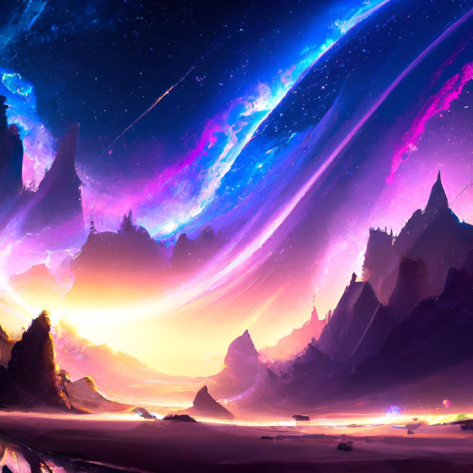 Magnificent Hyperrealistic Landscape in Detailed Matte Paint...