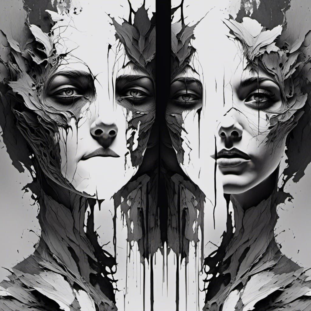 Monochrome Couple Portrait in Detailed Matte Painting