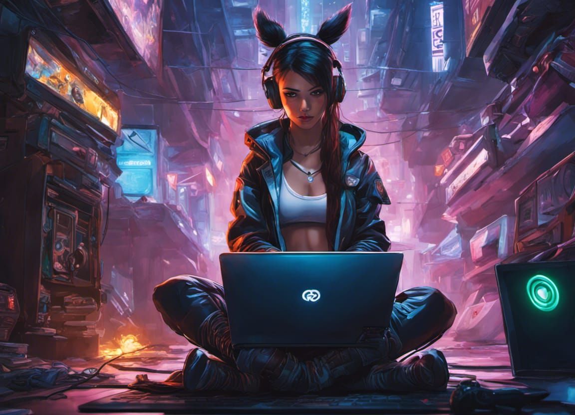 Gamer Girl V2 AI Generated Artwork NightCafe Creator gamer-girl-v2-ai-generated-artwork-nightcafe-creator