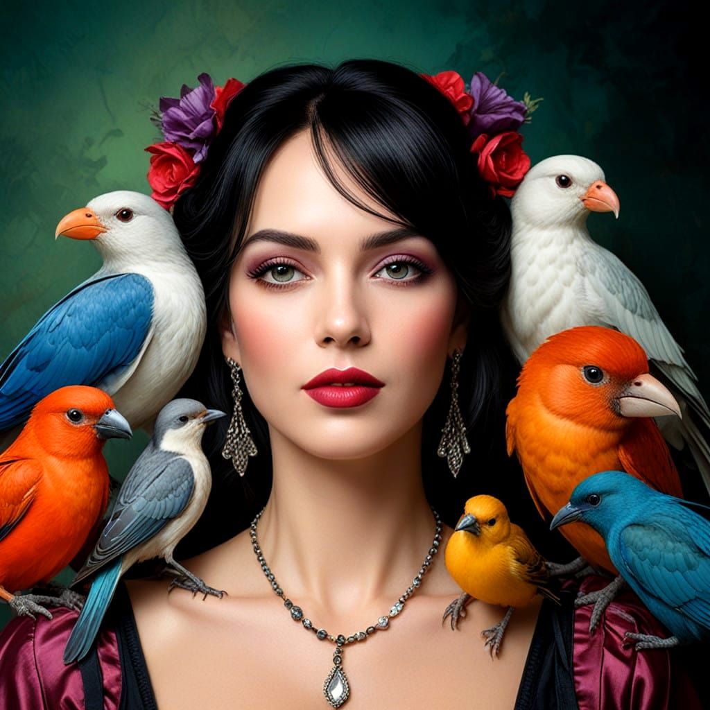 Gothic Lady in Vibrant Colors