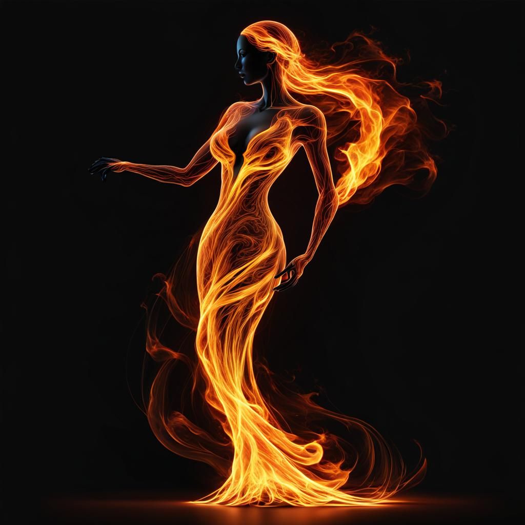 A women made of flame  by @Gothic Rubette