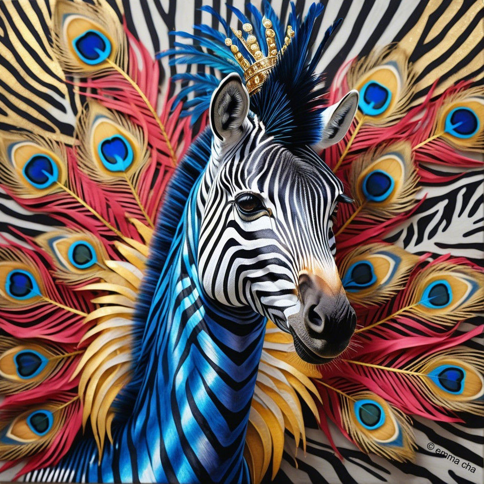 The Peacock-Queen Zebra Majesty