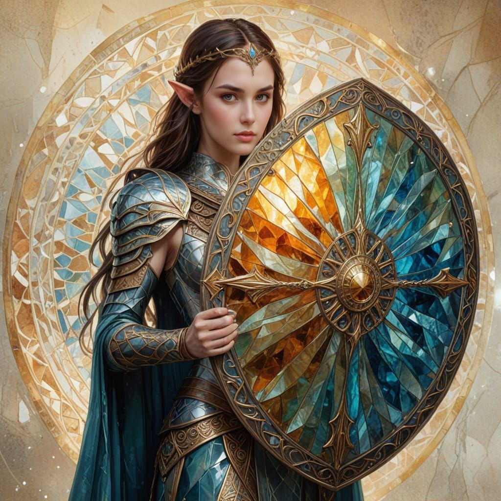 enchanted elven shield  by @Siempreamare