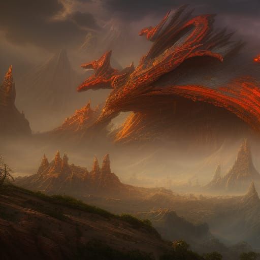 Dragon Mountain - AI Generated Artwork - NightCafe Creator