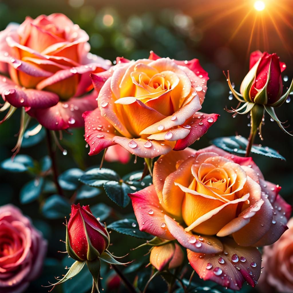 Dewy roses  by @Mike Ritchie