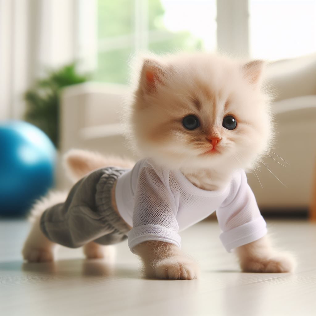 Cat doing exercise