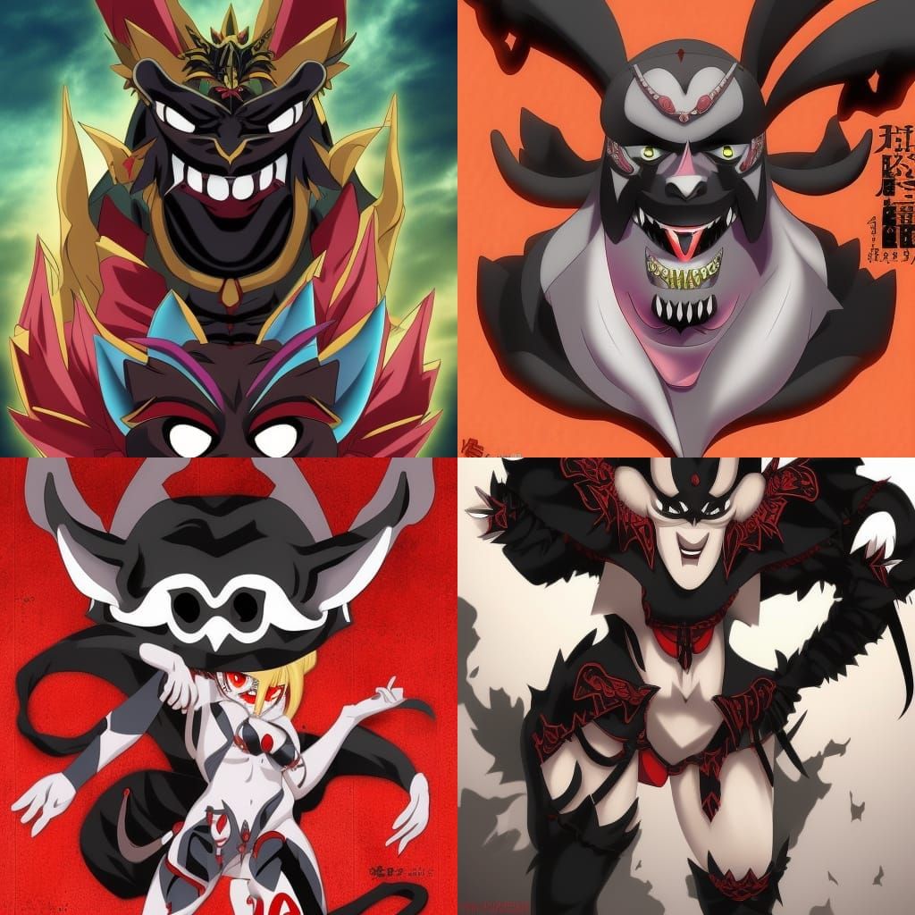high cuality black oni japanese mask