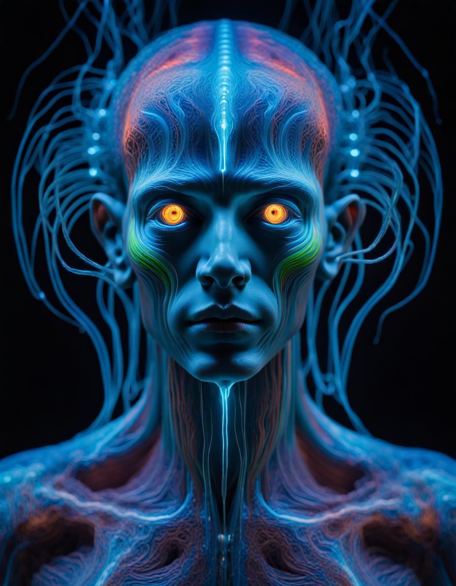 Bioluminescent Android - AI Generated Artwork - NightCafe Creator