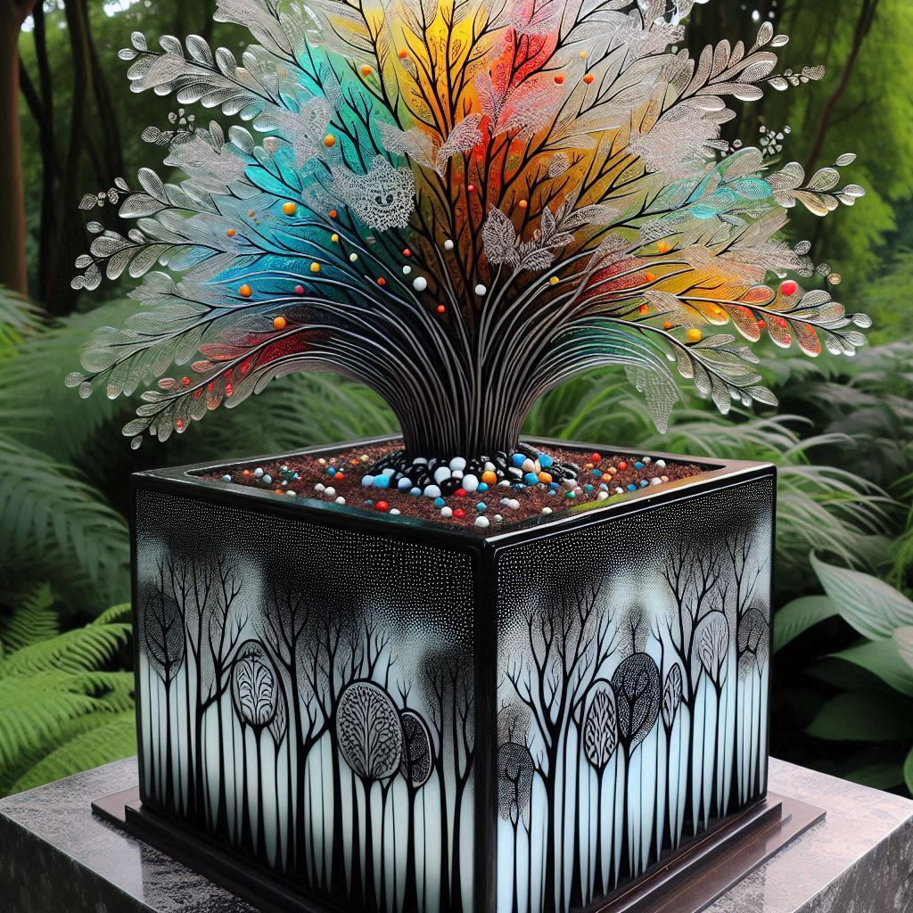 Flowers Pots Multicolor Willow Tree 1