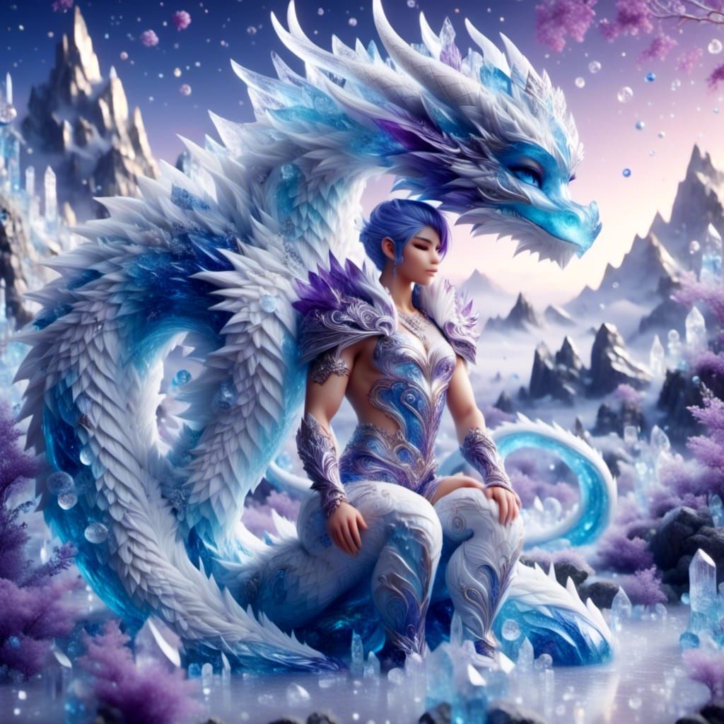 Concept art Atlantean code named Artic-Angel sits with her ancestral Ice  Dragon. - AI Generated Artwork - NightCafe Creator