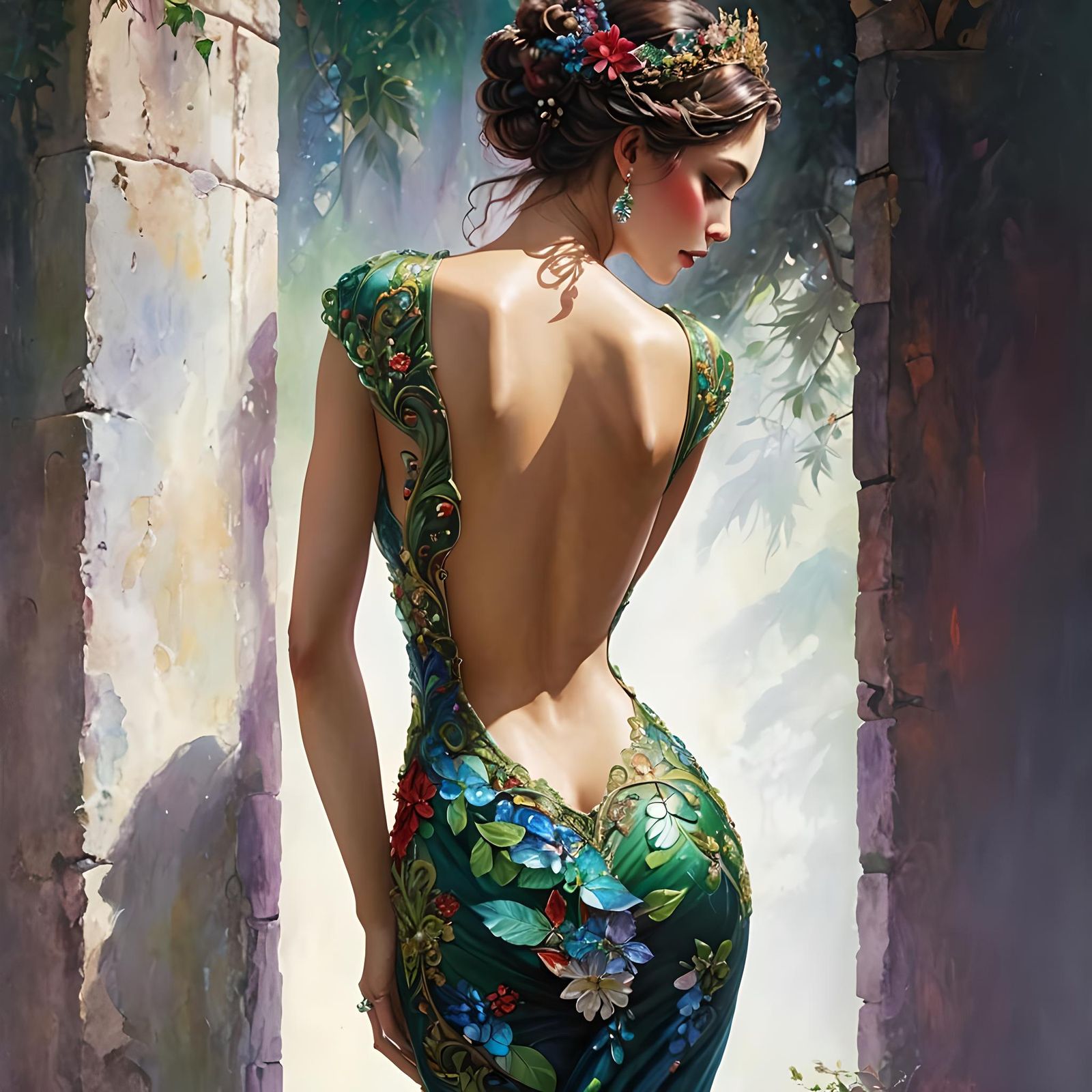 Amazing Woman in Beautiful Dress