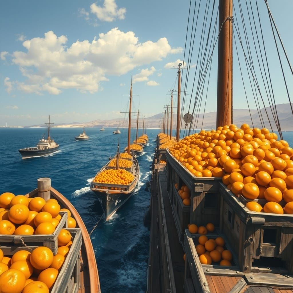 Antique Destroyers Sail Eilat Coast Laden With Oranges