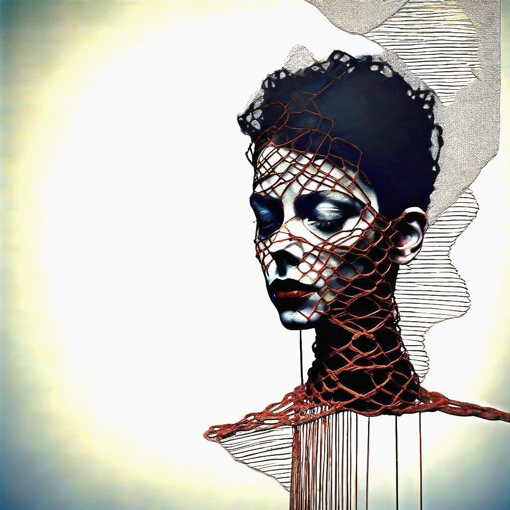 Abstract portrait with macrame.