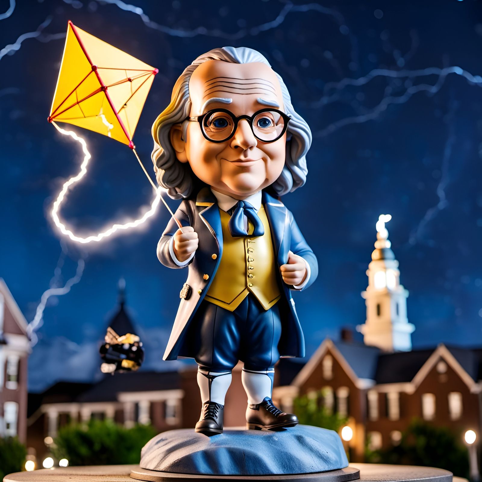 Ben Franklin & his Electric Kite  by @lawrencelot
