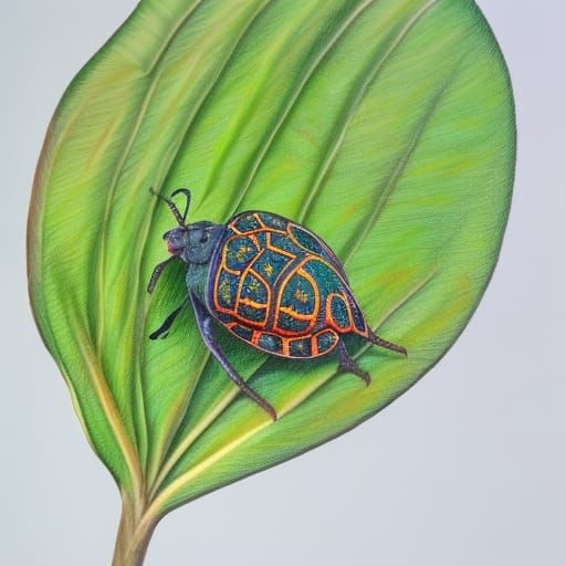 Tortoise Beetle on Kudzu Take II - AI Generated Artwork - NightCafe Creator