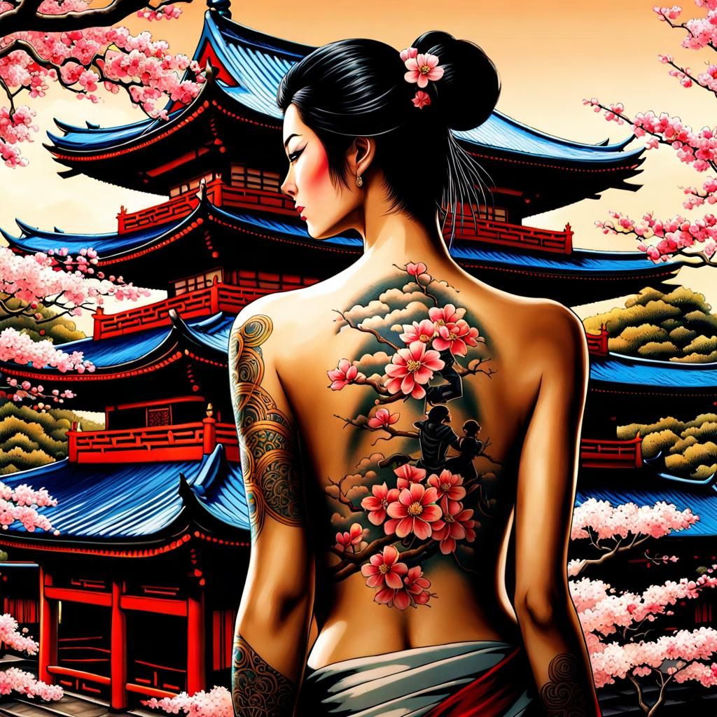 Japanese tattooed woman