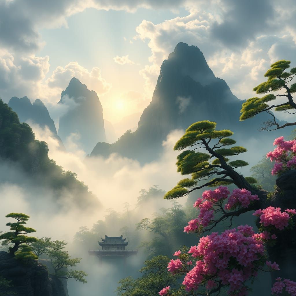 Huangshan Mountains in Ancient Anhui Province