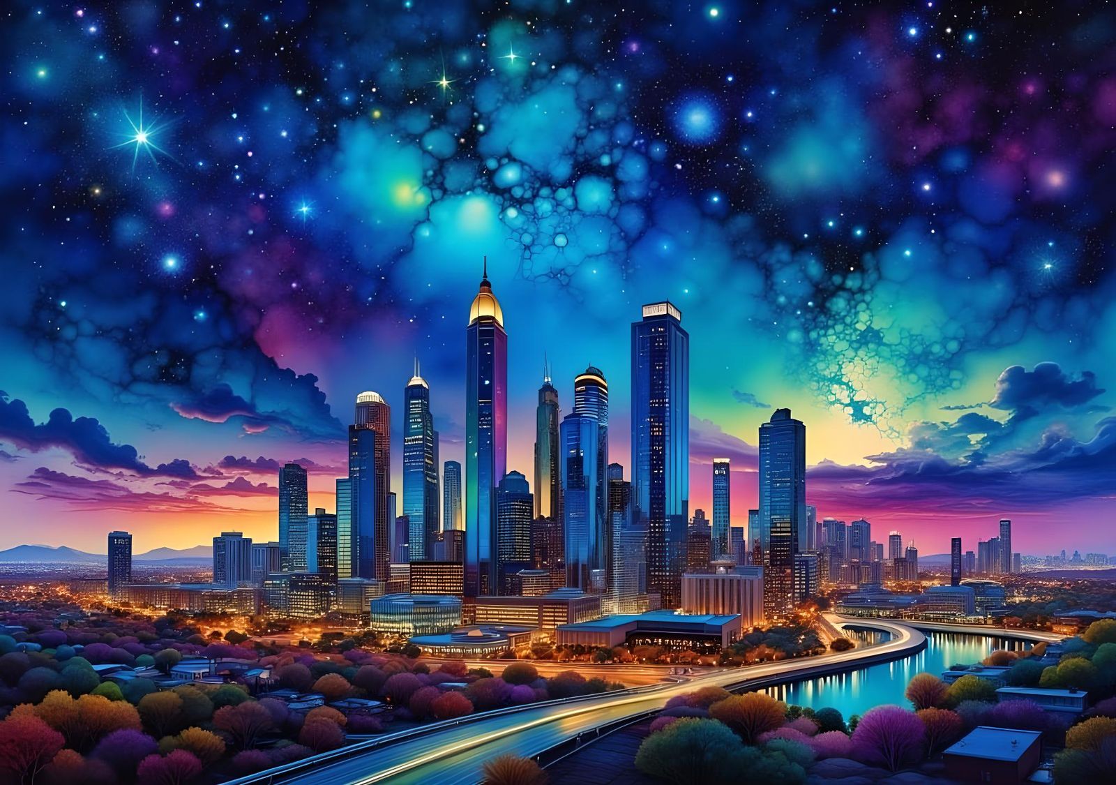 Skyline At Night