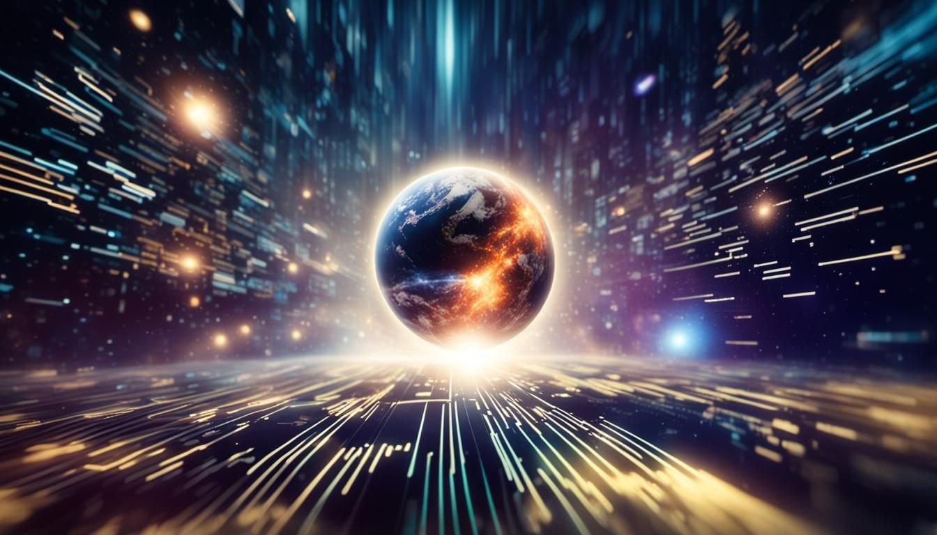 Scientific theory about the universe being a simulation, gli...